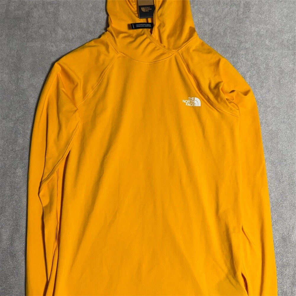 The North Face Sun Hoodie Shirt Womens XS Yellow Long Sleeve Logo
